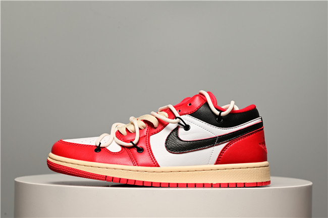 Women's Running Weapon Air Jordan 1 Low Red/Black/White Shoes 0362 Women's Running Weapon Air Jordan 1 Low Red/Black/White Shoes 0362